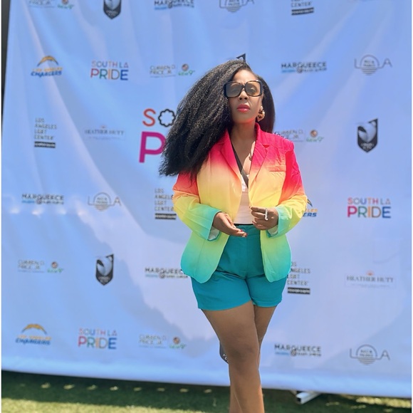 🆕 Xpluswear Multi-Color Ombré Short Suit 18/20 (2X) - Picture 4 of 4